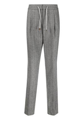 Brunello Cucinelli drawstring-waist tailored trousers - Grey