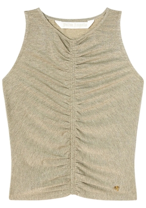 Palm Angels ruched lurex tank top - Gold