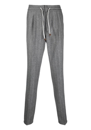 Brunello Cucinelli stripe-pattern straight trousers - Grey