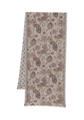 Dell'oglio paisley-pattern wool scarf - Blue