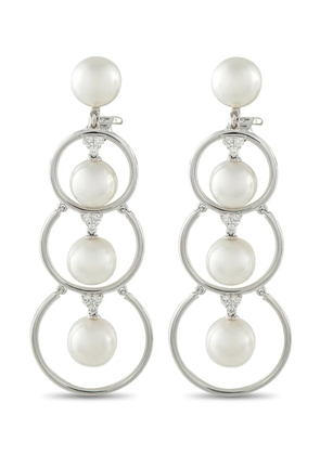 Assael 18K white gold Prince Dimitri diamond and pearl earrings - Silver