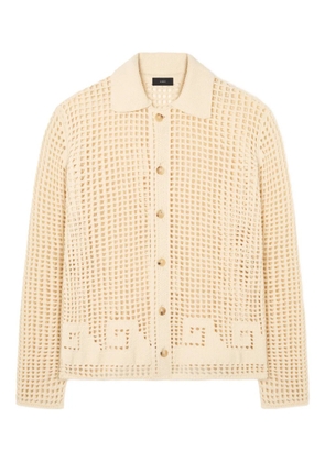 Alanui Where the Wave Begins openwork buttoned shirt - Neutrals