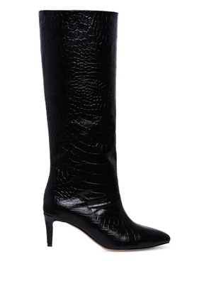 GINISSIMA 65mm Milla embossed-pattern knee boots - Black