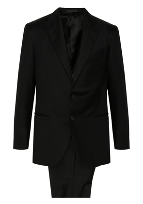 Caruso single-breasted wool suit - Black