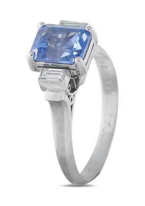 LB Exclusive platinum sapphire and diamonds ring - Silver