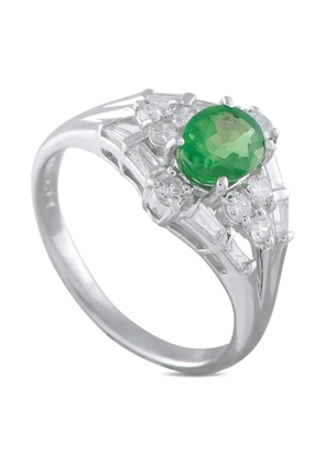 LB Exclusive platinum diamond and tsavorite ring - Silver