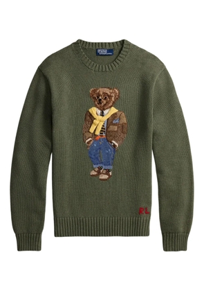 Polo Ralph Lauren intarsia embroidered bear sweater - Green