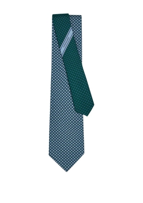 Ferragamo letter-print silk tie - Green