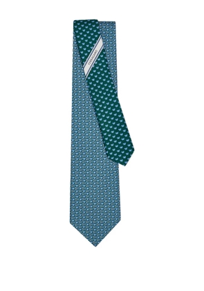 Ferragamo butterfly-gancini-print silk tie - Blue