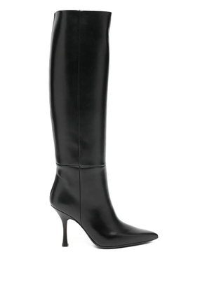 Anna F. 100mm pointed leather boots - Black