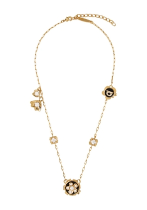 Ferragamo crystal charm necklace - Gold