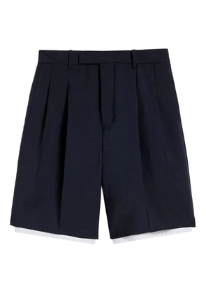 Jil Sander double-layer wool shorts - Blue