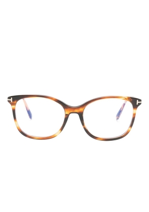 TOM FORD Eyewear geometric-frame glasses - Brown