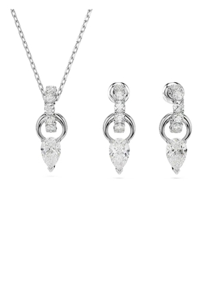 Swarovski Mesmera teardrop pendant necklace set - Silver