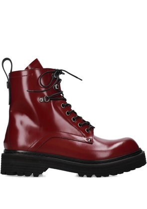 Premiata lace-up zip boots - Red