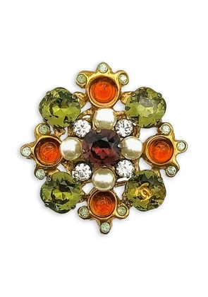 CHANEL Pre-Owned 2005 interlocking CC logo brooch - Gold