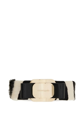 Ferragamo Vara Bow zebra-print hairclip - Black