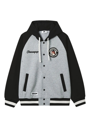 CHOCOOLATE appliqué buttoned hoodie - Grey