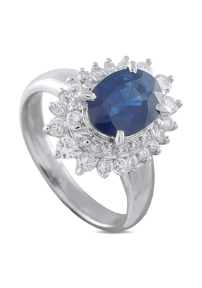 LB Exclusive platinum diamond sapphire ring - Silver
