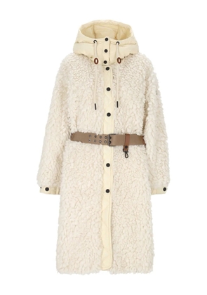 Moncler Grenoble belted hooded coat - Neutrals