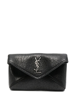 Saint Laurent Cassandre logo plaque cardholder - Black