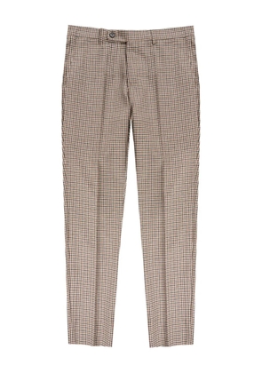slowear check wool trousers - Brown