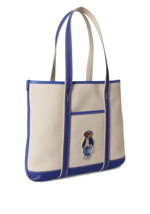 Polo Ralph Lauren embroidered-patch canvas tote bag - Neutrals