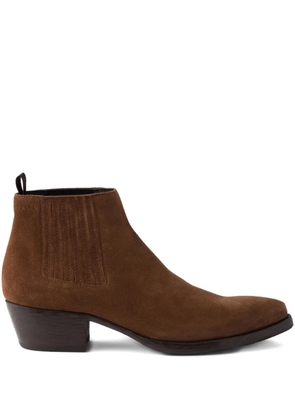 Prada 55mm elasticated-gusset suede chelsea boots - Brown