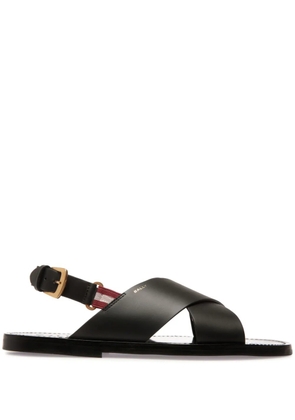 Bally Chateau crossover-strap leather sandals - Black