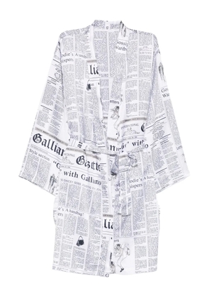 John Galliano Pre-Owned 2000s journal-print dress - White