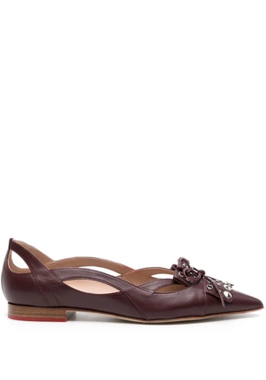 Scarosso Cherry leather ballerina shoes - Purple