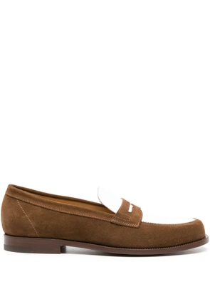 Scarosso two-tone suede loafers - Brown