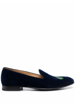 Scarosso Jay embroidered velvet slippers - Blue