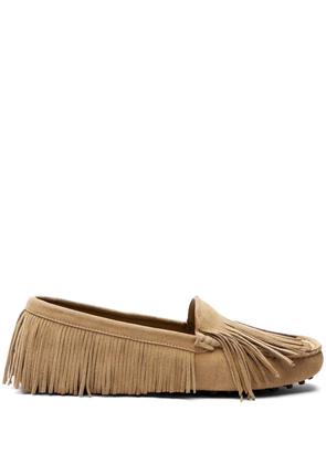 Scarosso Cochise fringe-detail suede loafers - Neutrals