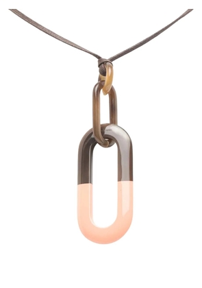 Hermès Pre-Owned 20th Century Buffalo Horn Mayance Pendant Necklace costume necklace - Black