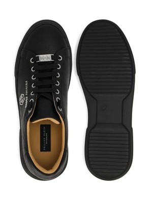 Philipp Plein hexagon-logo leather sneakers - Black