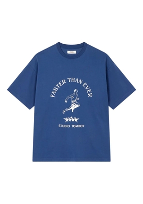 STUDIO TOMBOY graphic-print cotton T-shirt - Blue