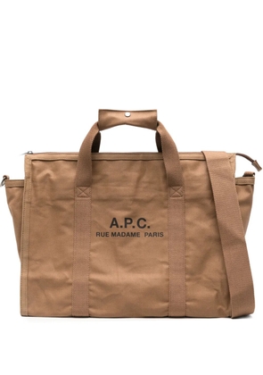 A.P.C. Recuperation Gym logo-detail tote bag - Brown