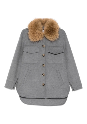 Ava Adore faux-fur-collar coat - Grey