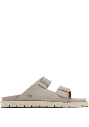 Forsa Curtis buckle leather slides - Neutrals