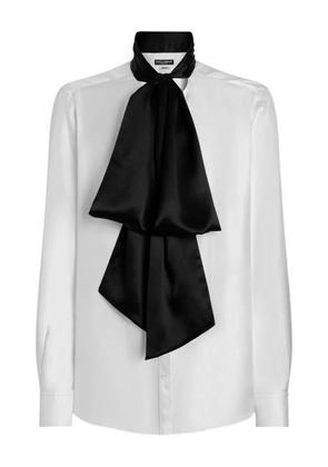 Dolce & Gabbana pussy bow-collar shirt - White