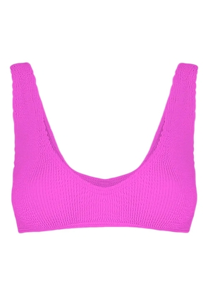 MC2 Saint Barth Pamy textured scoop-neck bikini top - Pink