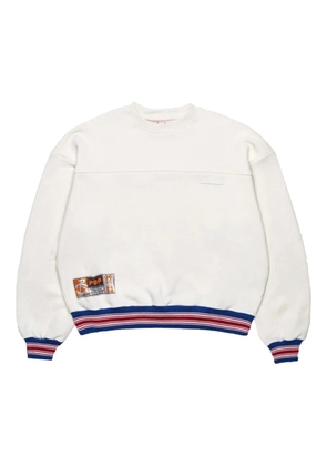 PDF striped-detail sweatshirt - White