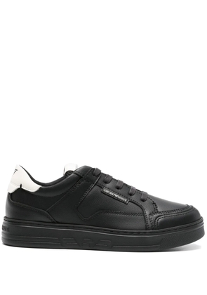 Emporio Armani lace-up leather sneakers - Black