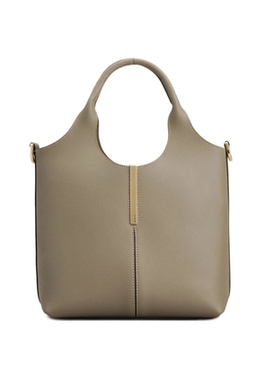 Tod's bar-detail leather tote bag - Neutrals