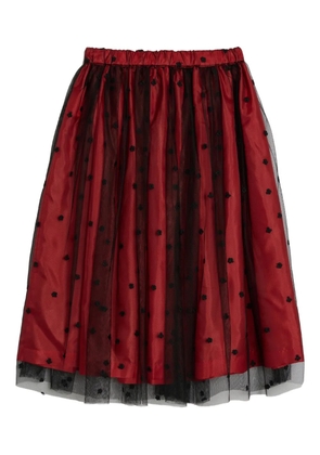 Comme Des Garçons Girl flower-embellishment pattern skirt - Red