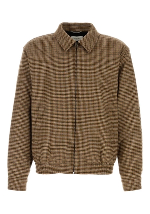 Saint Laurent check-pattern bomber jacket - Neutrals