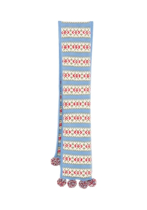 BODE pom-pom embellishment scarf - Blue