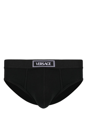 Versace 90s Versace logo-waistband cotton briefs - Black