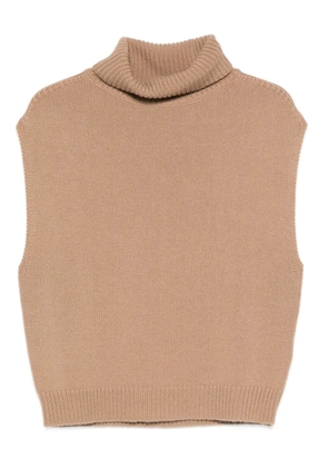 Allude roll-neck vest - Neutrals